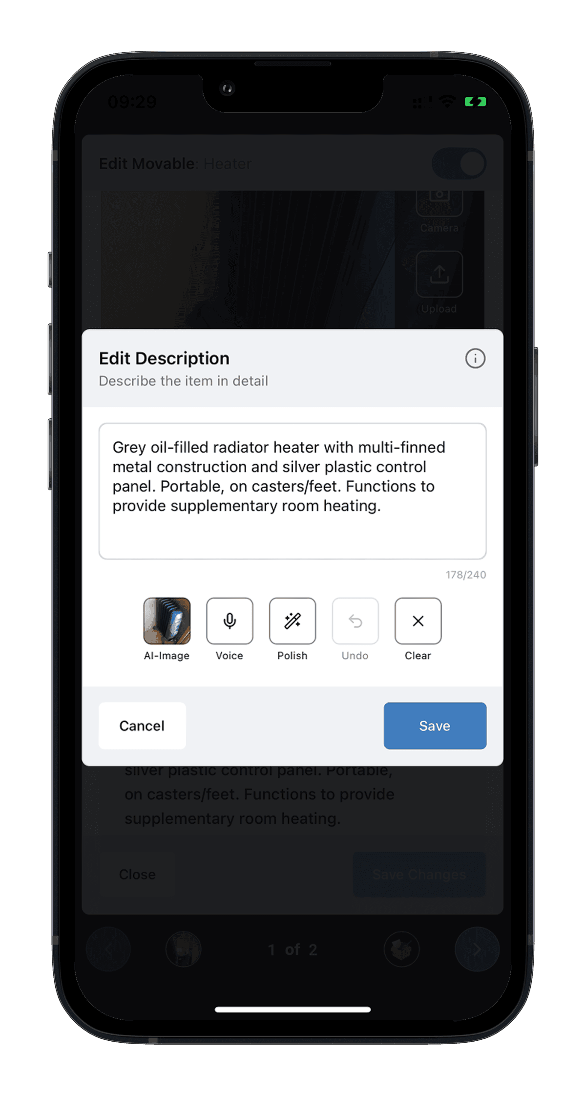 AI detection screen