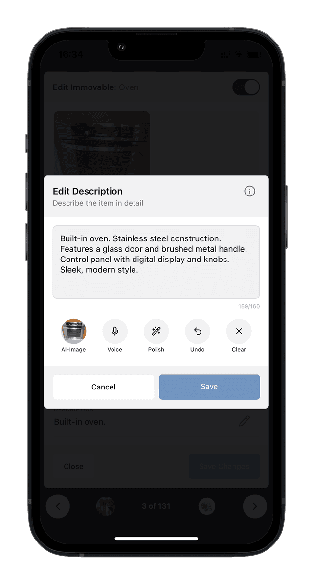 AI detection screen